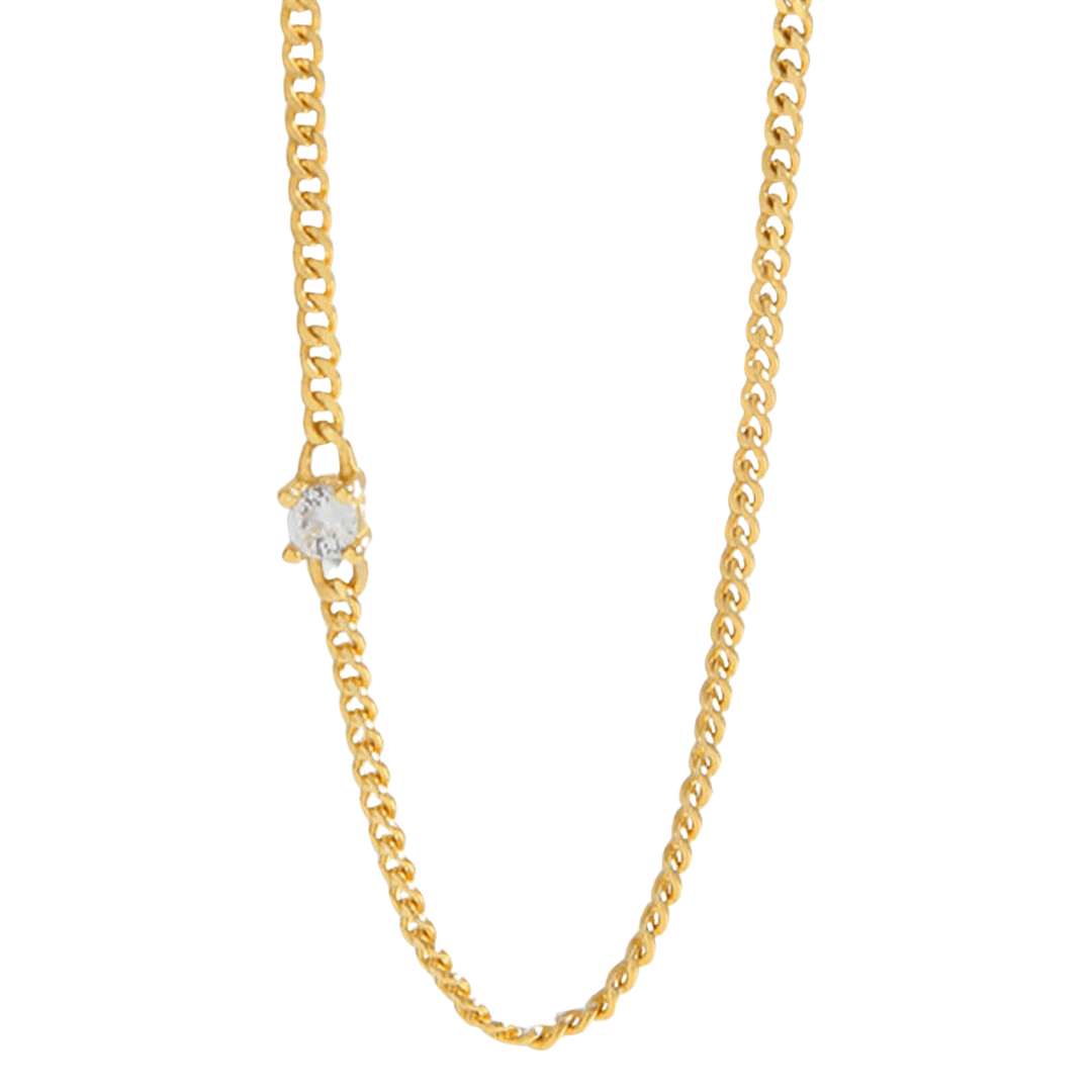 Collier Nova doré avec chaîne fine et petite pierre brillante – Idées cadeau femme, collier Nova Love Local Jewelry, koolkado